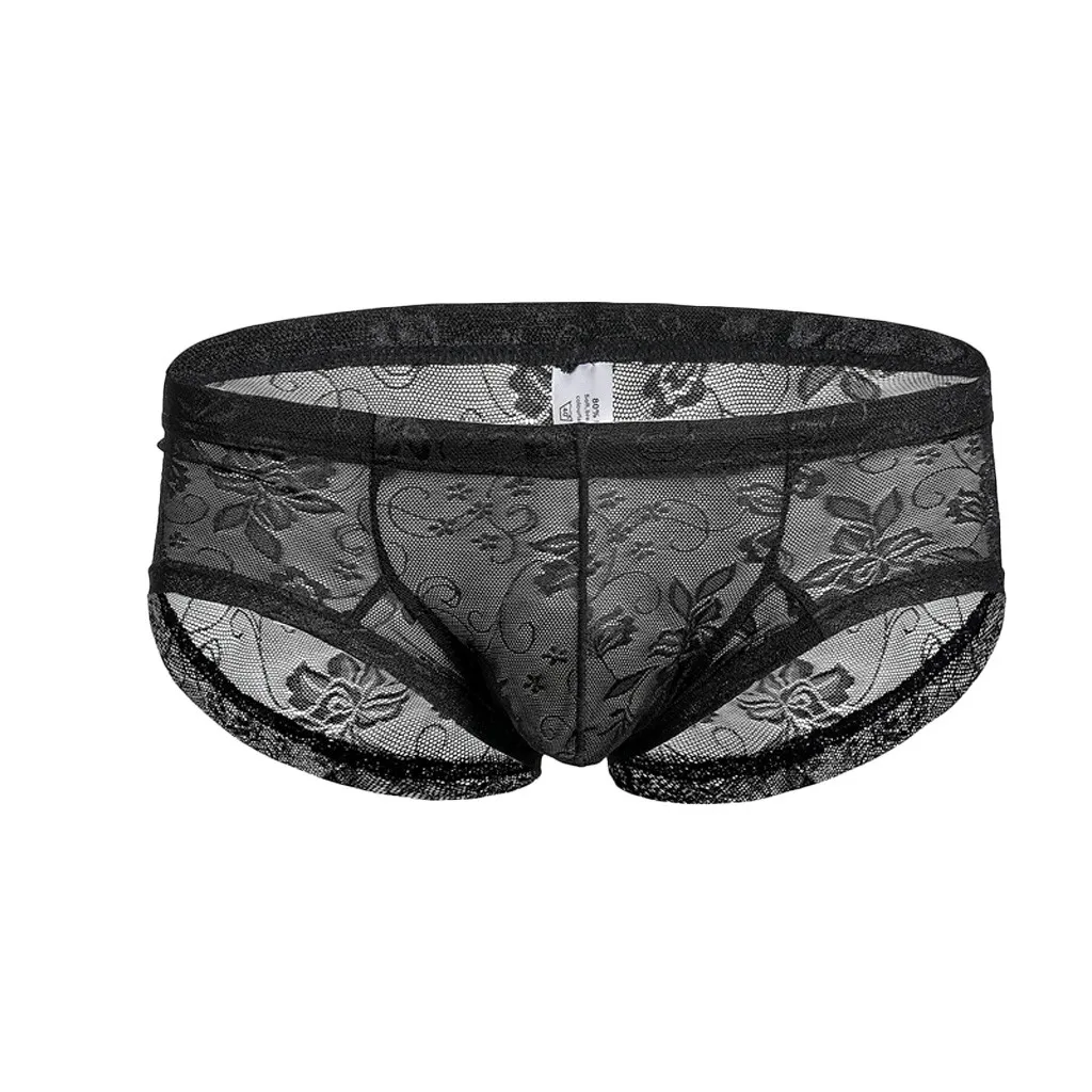 

Mens Boxers Lace 2019 Men Underwear Shorts Low Rise Knickers Thin Bulge Pouch Male Brand Underpants Sexy Boxer Panties Seamless