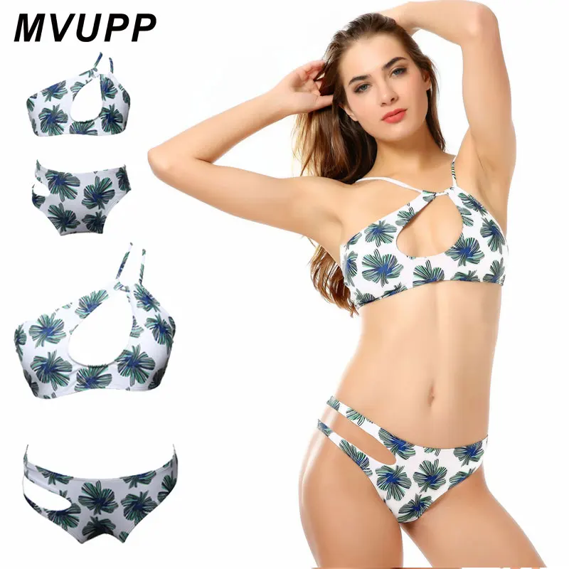 

MVUPP Mother and daughter Matching swimsuit Leaves Print Fashion Tankinis Set Swimwear for Baby girl and Mom Brazil Beach style