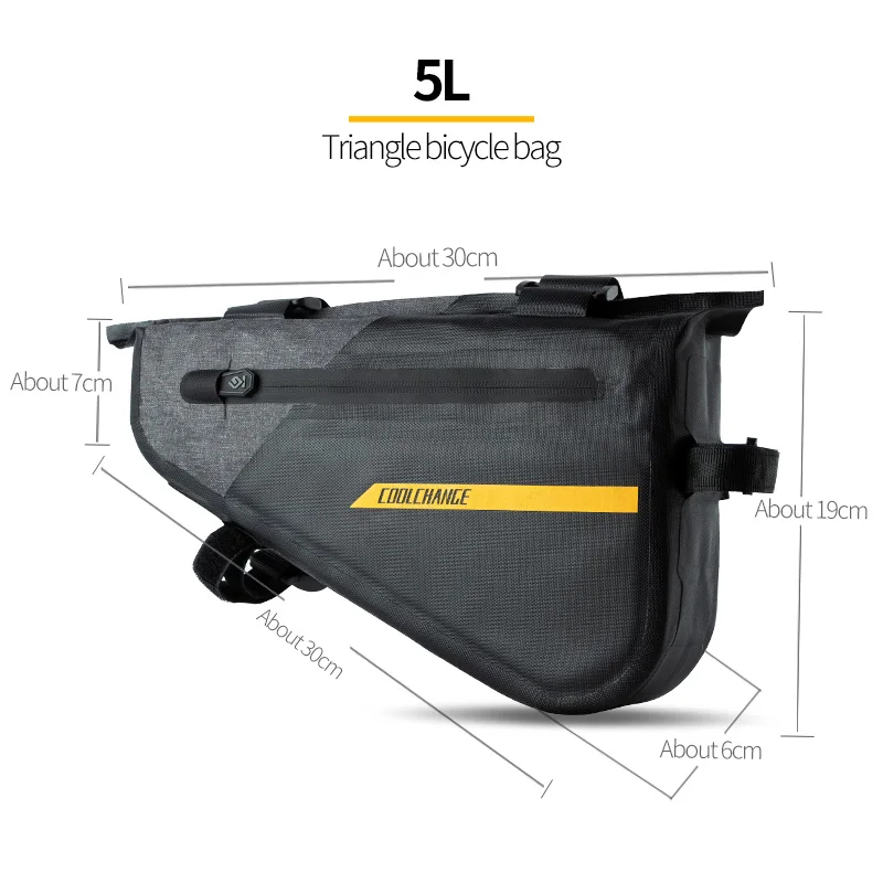CoolChange, велосипедная сумка, треугольная, водонепроницаемая, большая емкость, MTB, велосипедная сумка, для спорта на открытом воздухе, верхняя труба, велосипедная сумка, Аксессуары для велосипеда - Цвет: 12030-5L