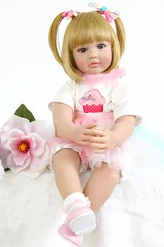 

58cm Silicone Vinyl Reborn Baby Doll Lifelike Newborn princess fake infant handmade Toddler Child Kids Birthday Gift Present