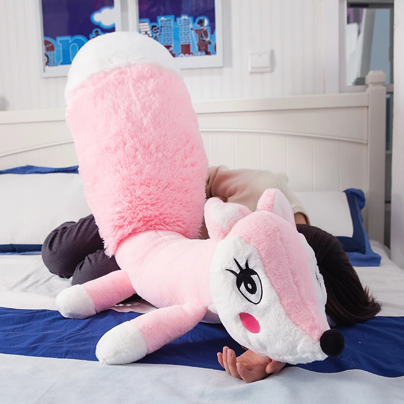 160cm font b Cute b font pink fox plush toys sleep font b pillow b font