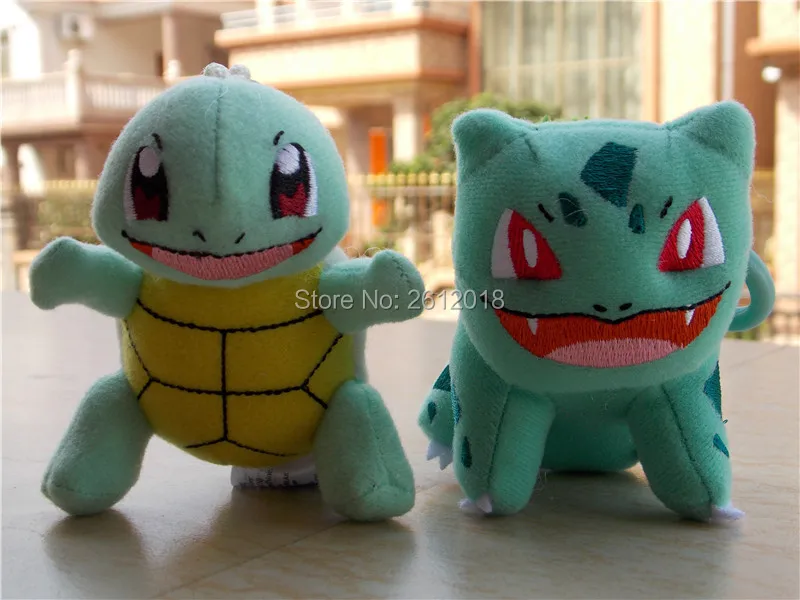 Новинка, аутентичный плюшевый брелок Bulbasaur& Squirtle, брелок для ключей, рюкзак, мягкая игрушка, кукла, подарок, 2 шт