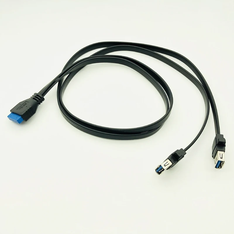 Computer Cables Double Dual Port USB 3.0 Female Screw Mount Panel Type to Motherboard 20Pin Extension Adapter 0.3m 0.5m 0.8m Cable Cable Length: 50cm 