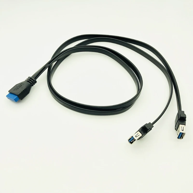 USB 3.0, porta dupla, 20 pinos cabeçalho, cabo plano, Novo