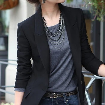 

Women's Fashion One Button Slim Casual Business Blazer Suit Jacket Coat Outwear