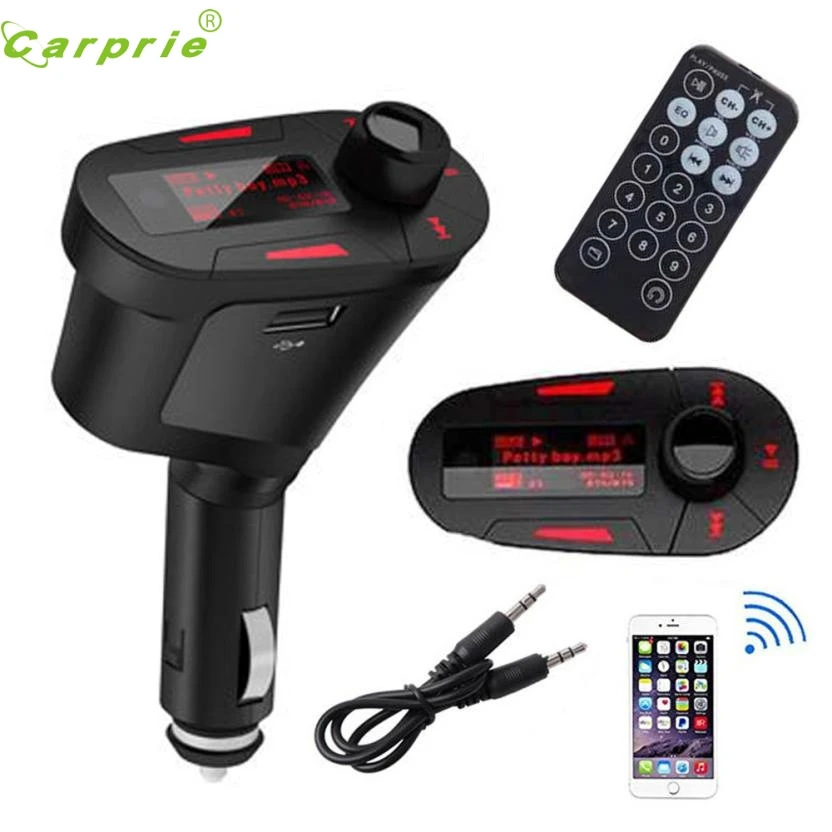 

New Arrival Car Kit MP3 Player Audio Wireless FM Transmitter Remote USB SD Card Aux In Dual Output mr14