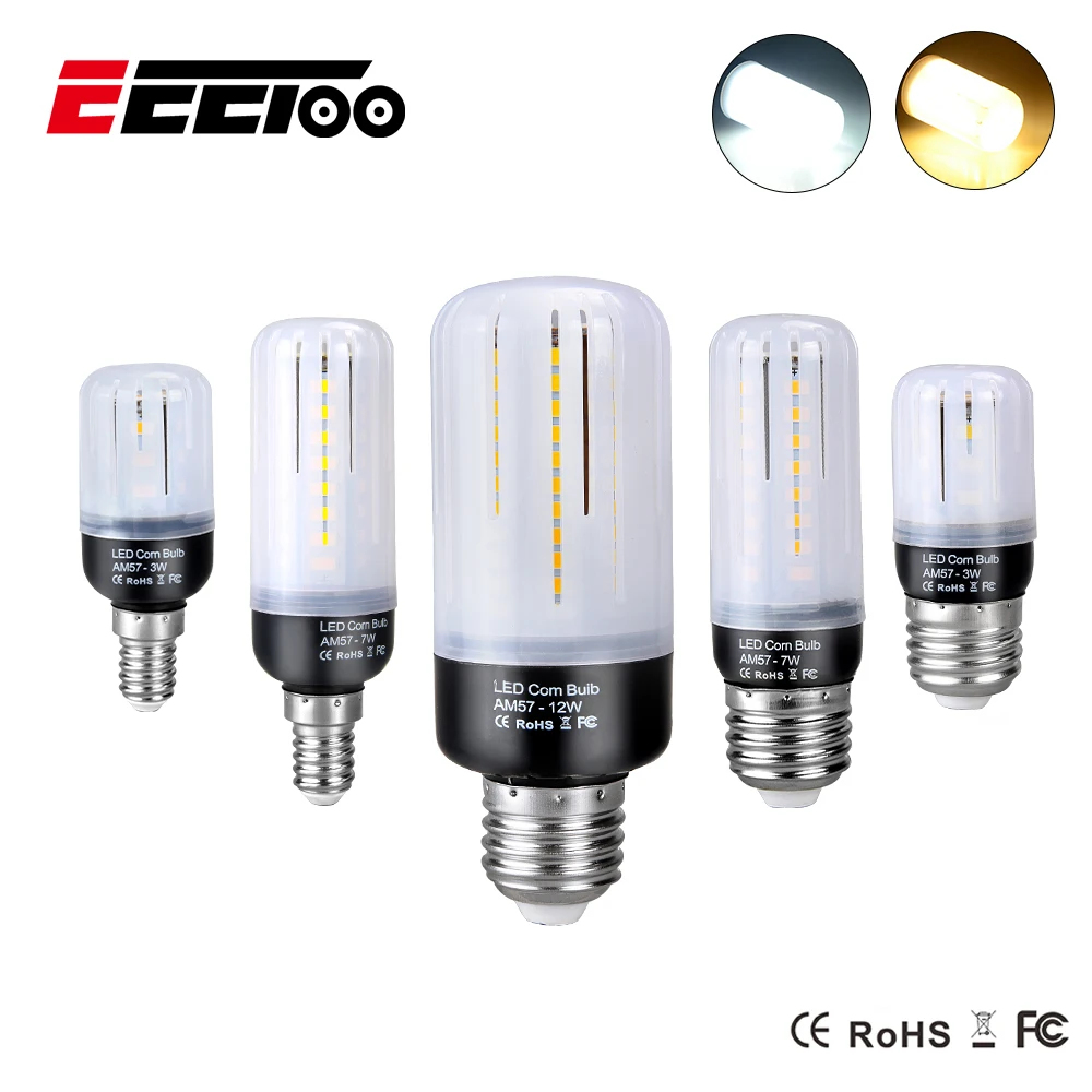 Светодиодный светильник кукуруза EeeToo E27 E14 AC110V 220 В лампада светодиодные лампочки