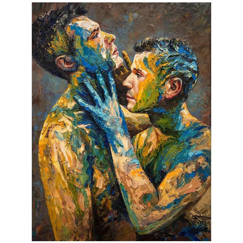 

Diamond Embroidery man gay love kiss 5D Diy Diamond Painting Full Square Drill Picture Of Rhinestone Wedding Decoration ZP-2367