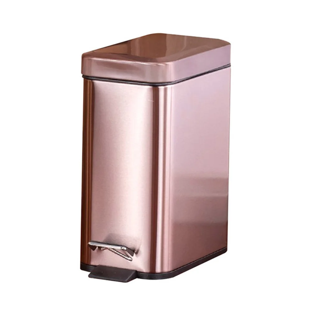 

Pedal Bin Household Trash Can Mute Stainless Steel Kitchen Trash Bin with Liner MJJ88