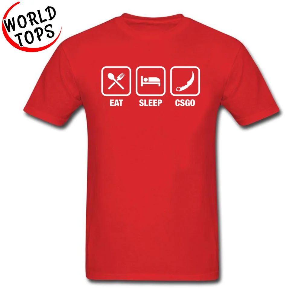 Дешевые отличные футболки с буквенным счетчиком Strike Global offension Eat Sleep игра программист футболки мужские модные топы футболки Messi - Цвет: Red