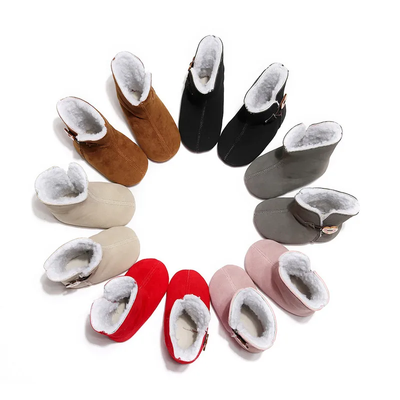 

Baby Boys Girls Winter Keep Warm Shoes First Walkers Sneakers Kids Crib Bebe Infant Toddler Footwear Solid Boots Prewalkers