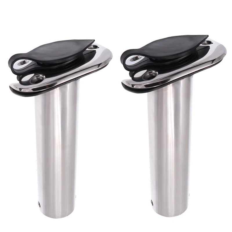 

2 Pieces Stainless Steel Flush Mount Fishing Rod Holder 30 Degree Rod Pod for Marine Boat Fishing Pole Stand