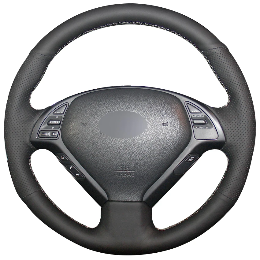 Black Synthetic Leather Car Steering Wheel Cover for Infiniti G25 G35