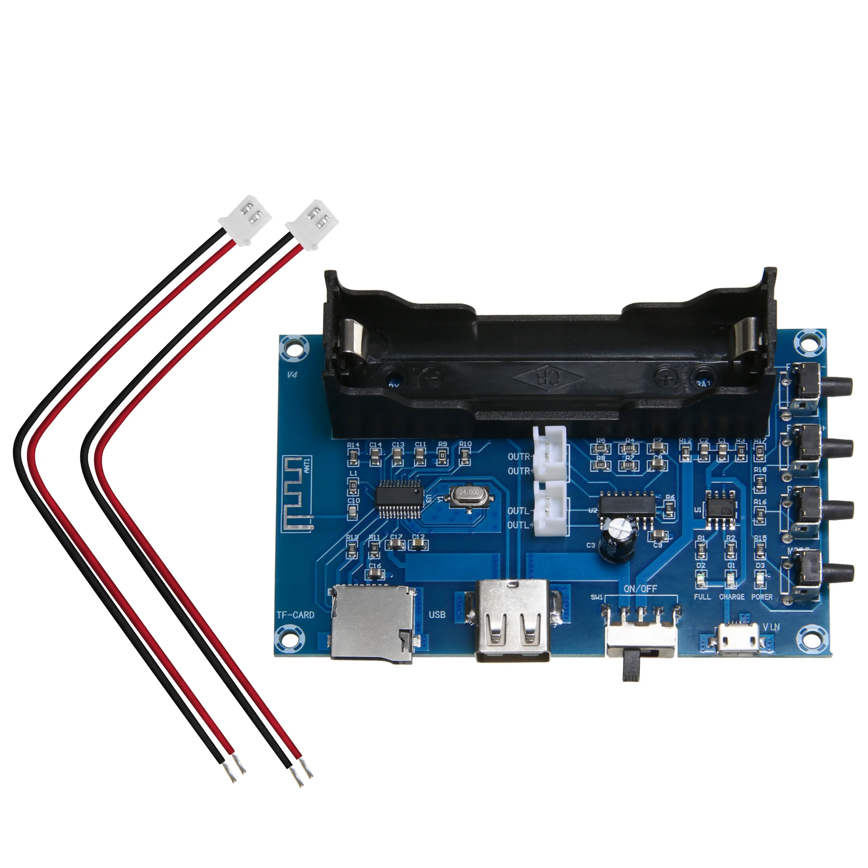 Newest 1pc Bluetooth Power Amplifier Board PAM8403 Stereo DIY AMP USB 18650 Battery Bluetooth Power Amplifier Boards Mayitr