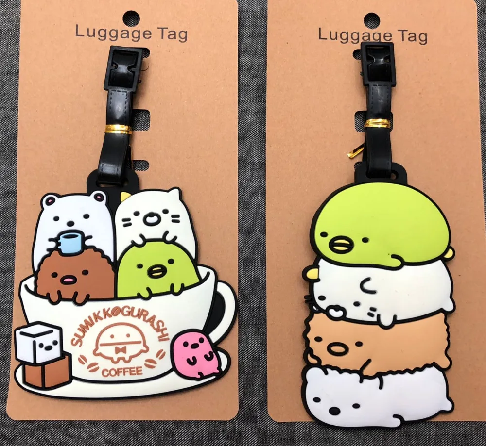 Fashion Sumikko Gurashi Suitcase Luggage Tag Cute Cartoon ID Address Holder Baggage Label Silica Gel Identify Travel Accessories 3
