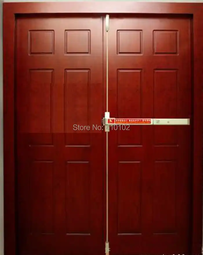 Double Leaf Emergence Fire Door Panic Push Bar Exit Control