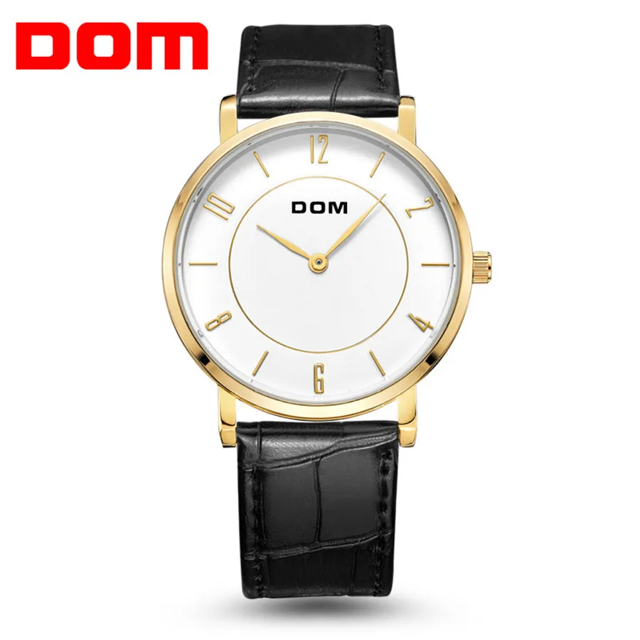 DOM Mens Watches Fashion Luxury Brand Ultra Slim Lovers' Quartz Watch Business Men Watches Leather Relogio Masculino 2018 DOM Mens Watches Fashion Luxury Brand Ultra Slim Lovers' Quartz Watch Business Men Watches Leather Relogio Masculino 2018