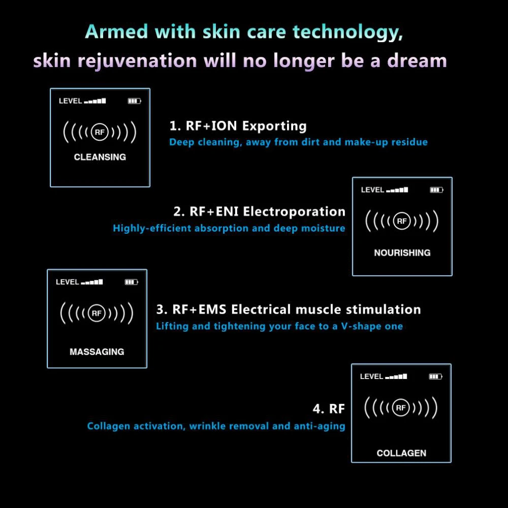 Профессиональный умный аппарат для нежной кожи, радиочастотный EMI, импортный массажер для лица, глубокое очищение, лифтинг, удаление морщин, V лицо F82