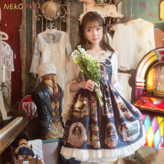Версаль Maiden Canvas-милое женское платье JSK Lolita с бантом кружевной отделкой и
