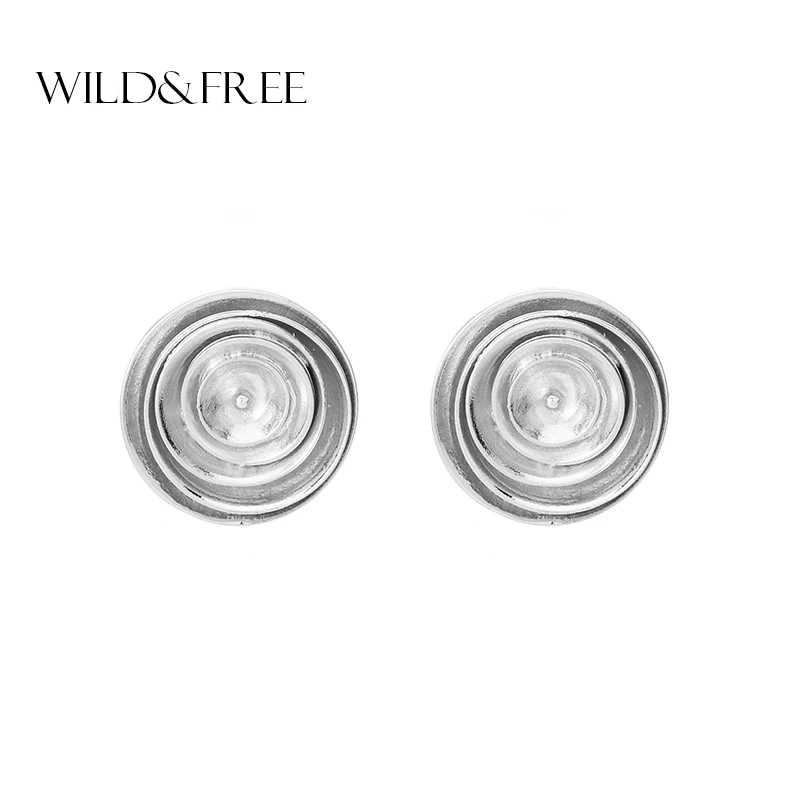 Wild&Free Special Gift Gold Color Stud Earrings For Women Statement India Jewelry Layered Round Earrings Accessories Wholesale