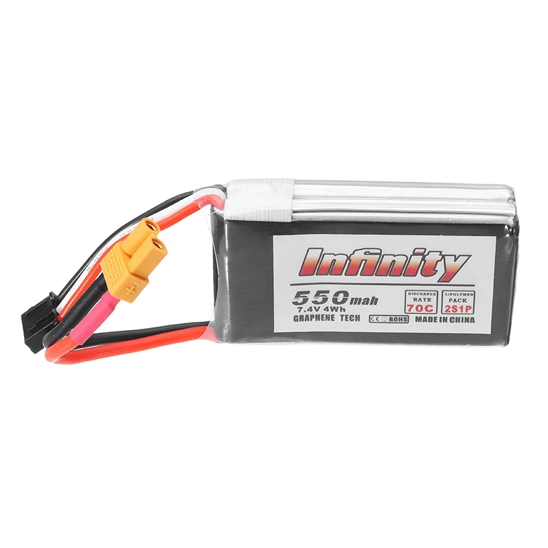High Quality for Infinity Graphene 7.4V 550mAh 70C 2S Rechargeable Lipo Battery XT30 Plug Connector For RC Models Multicopters | Игрушки и