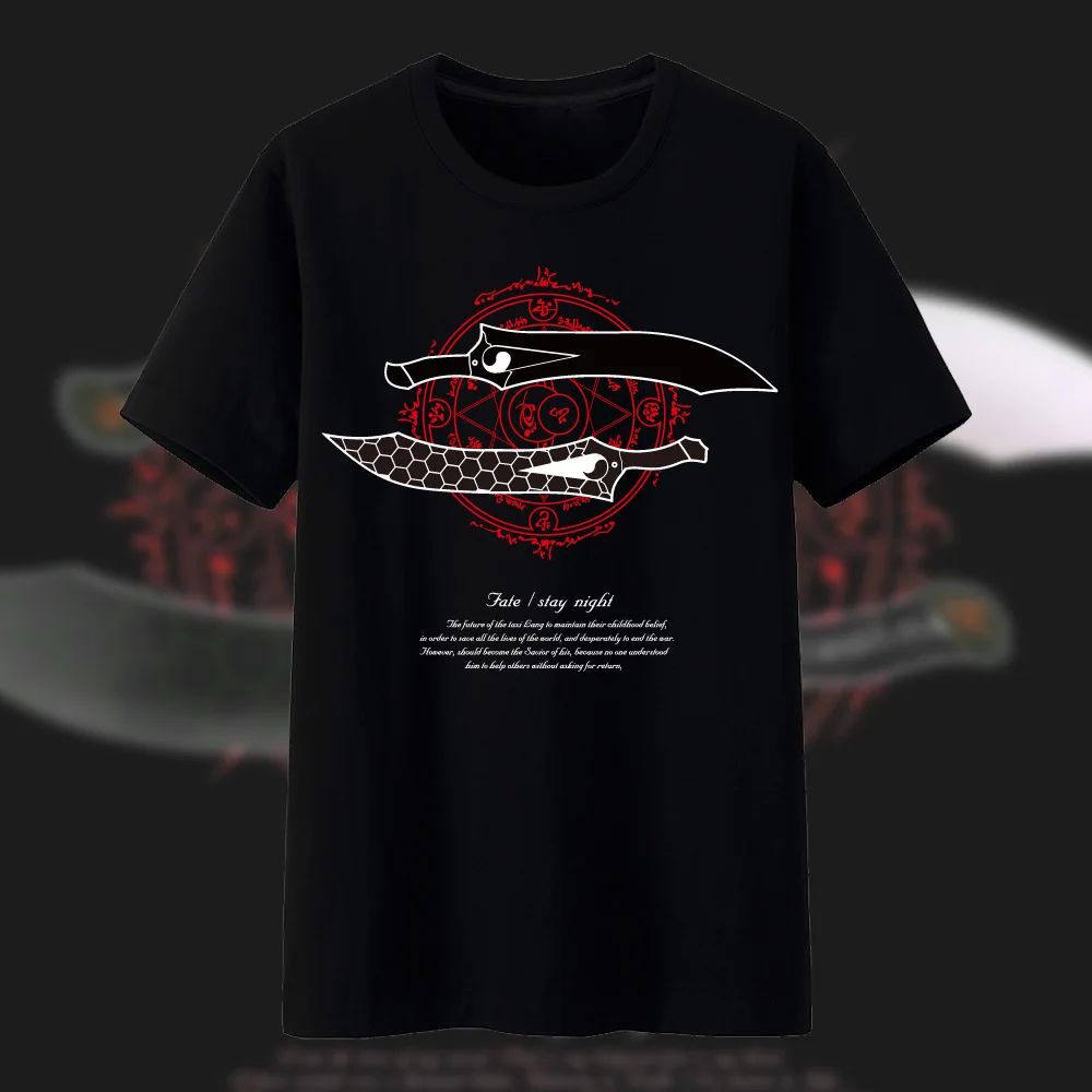 

New Fate stay night T-shirt Anime Emiya Shirou Men t shirt Cotton Summer Loose women Tees tops