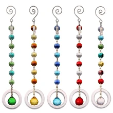 25 см 5 шт. H& D фэншуй круглый Радужный производитель оконная подвеска с кристаллами Suncatcher с 20 мм шариковая Призма восьмиугольная чакра Suncatcher