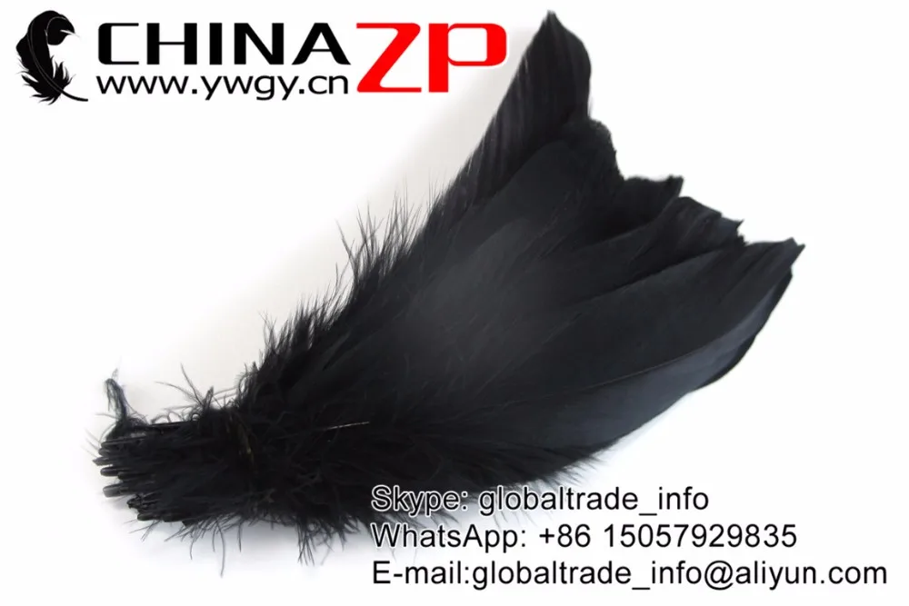 Black Soft Goose Nageoires Feathers (1)