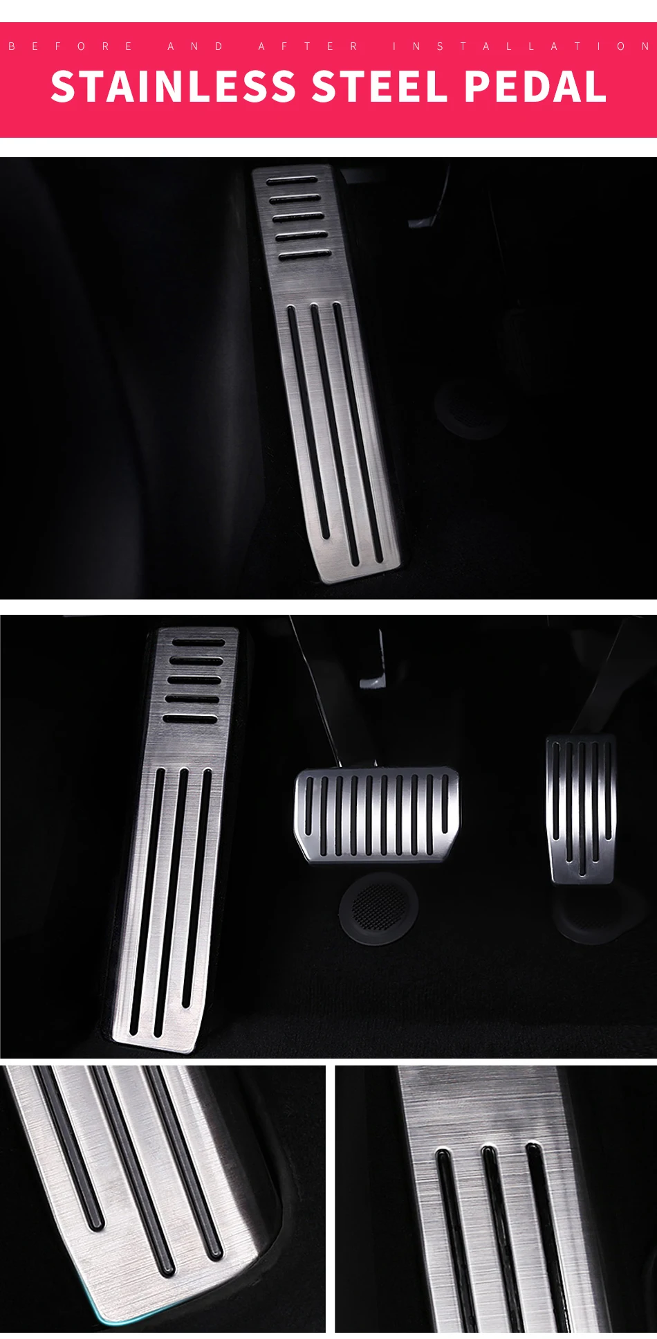 Небольшое изменение 3 шт. алюминиевый сплав ускоритель для ног модифицированный Педальный коврик для Tesla модель S модель X педали