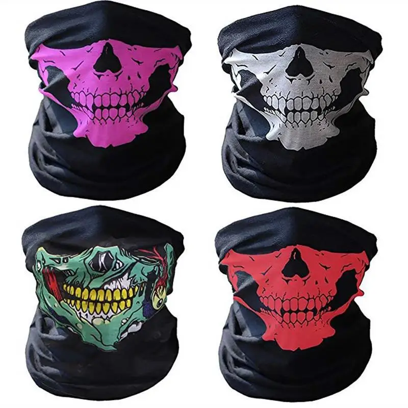 

1PC Halloween Mask Festival Skull Mask Skeleton Outdoor Motorcycle Bicycle Multi Function Neck Warmer Ghost Half Face Mask Scarf