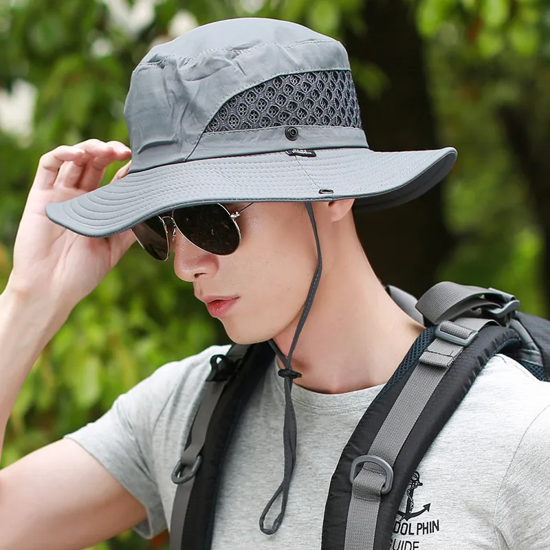 Летняя сетчатая ткань дышащий для мужчин открытый Солнцезащитная шляпа Корейская версия большой козырек Защита от Солнца шляпа