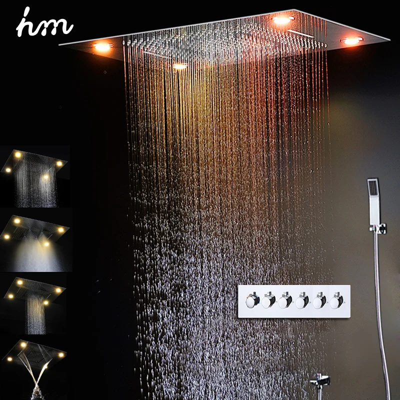 Bathroom Fixture Shower Faucets Ceiling Mounted Waterfall Mist Shower