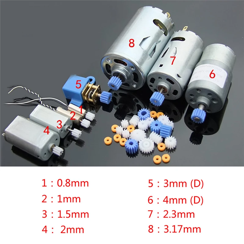 16 Kinds Plastic Shaft Gears Spindle Gears Gear-B 2MM 2.3MM 3MM 3.17MM 4MM Worm