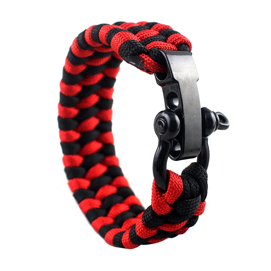 Multi Function Outdoor Survival Bracelet for Men U shaped Buckle