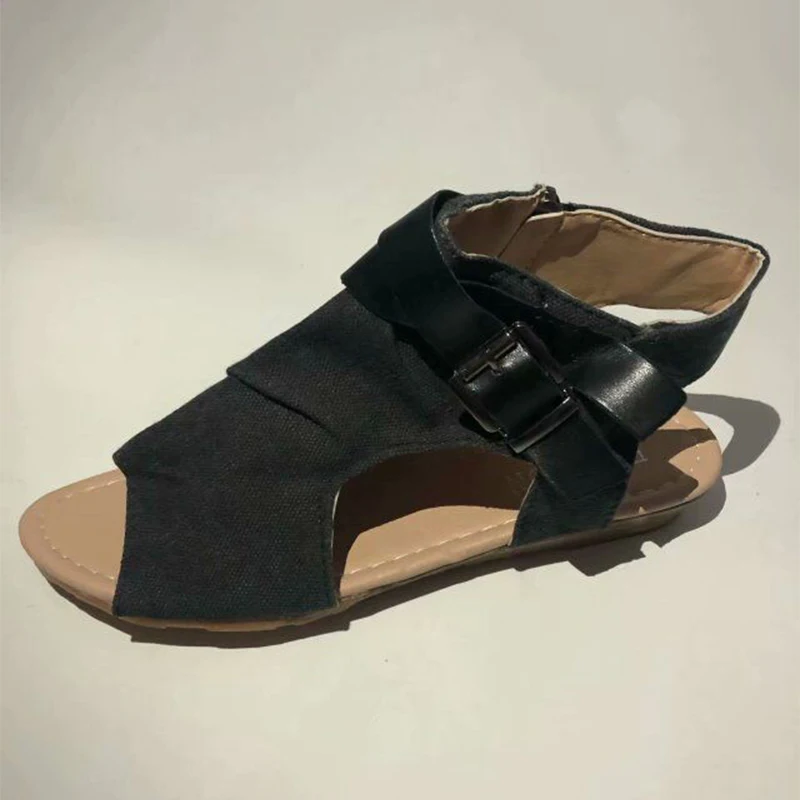 VTOTA/женские сандалии-гладиаторы с открытым носком; дизайнерские римские сандалии на молнии с пряжкой; женская летняя пляжная обувь на плоской подошве; Chaussure Zapatos