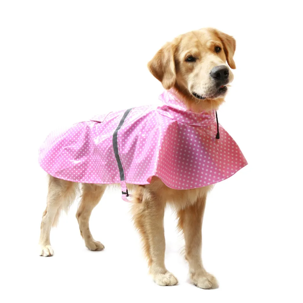 2018 Hot Sell Raincoat for Dog Pet Raincoat Dot Rain Jacket Clothes for