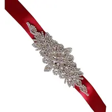 Сапфир Свадебный женский длинный Хрустальный пояс для платья невесты Бисероплетение Пояс