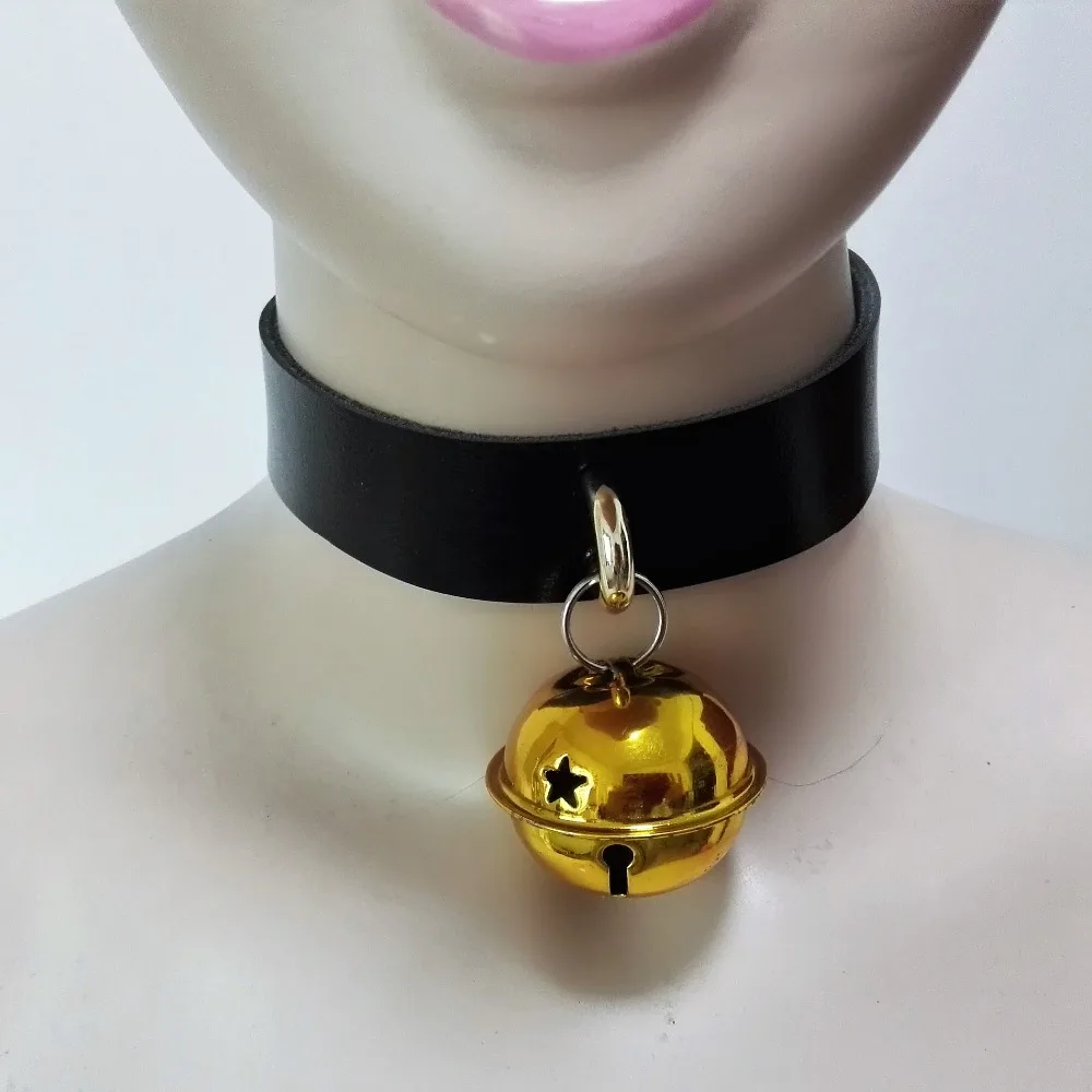 Fashion Harajuku 100Handmade Collar Stud Gold color bell Punk Rock