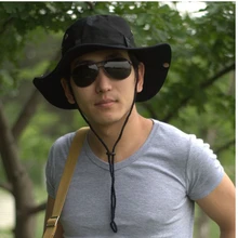 TFGS Новая мужская женская Кепка унисекс для рыбалки военно-спортивный для походов и пешего туризма солнце с круглыми шляпками шляпа с широкими полями(черный