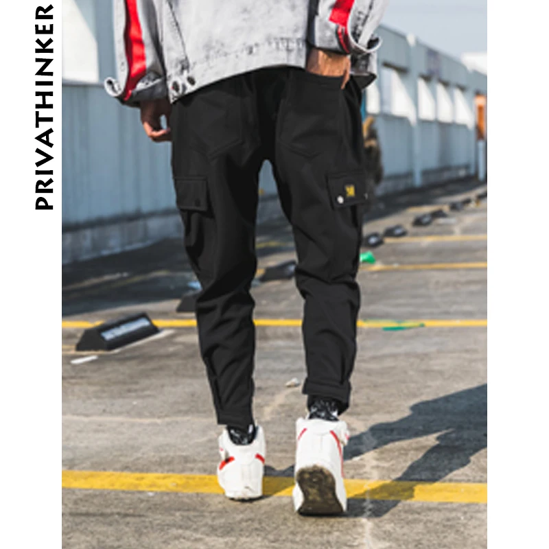 Buy Privathinker Men Black Joggers Pants Summer 2019 Mens Big Pockets Ankel Cargo Pants Male Spring Streetwear Overalls Sweatpants
