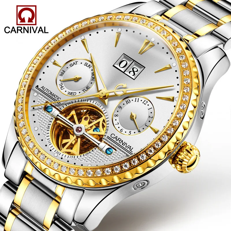 كرنفال توربيون التلقائية ووتش الرجال الفاخرة الماس ساعات آلية مضيئة الأيدي ساعة معصم رجل ساعة erkek كول الساعاتي كرنفال توربيون التلقائية ووتش الرجال الفاخرة الماس ساعات آلية مضيئة الأيدي ساعة معصم رجل ساعة erkek كول الساعاتي