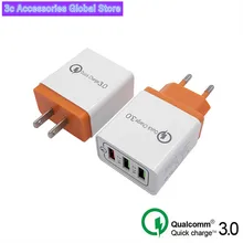 Универсальное быстрое зарядное устройство USB 18 W 3,0 5 V 3A для Iphone 7 8 EU US Plug для быстрой зарядки samsung s8 s9 huawei мобильного телефона