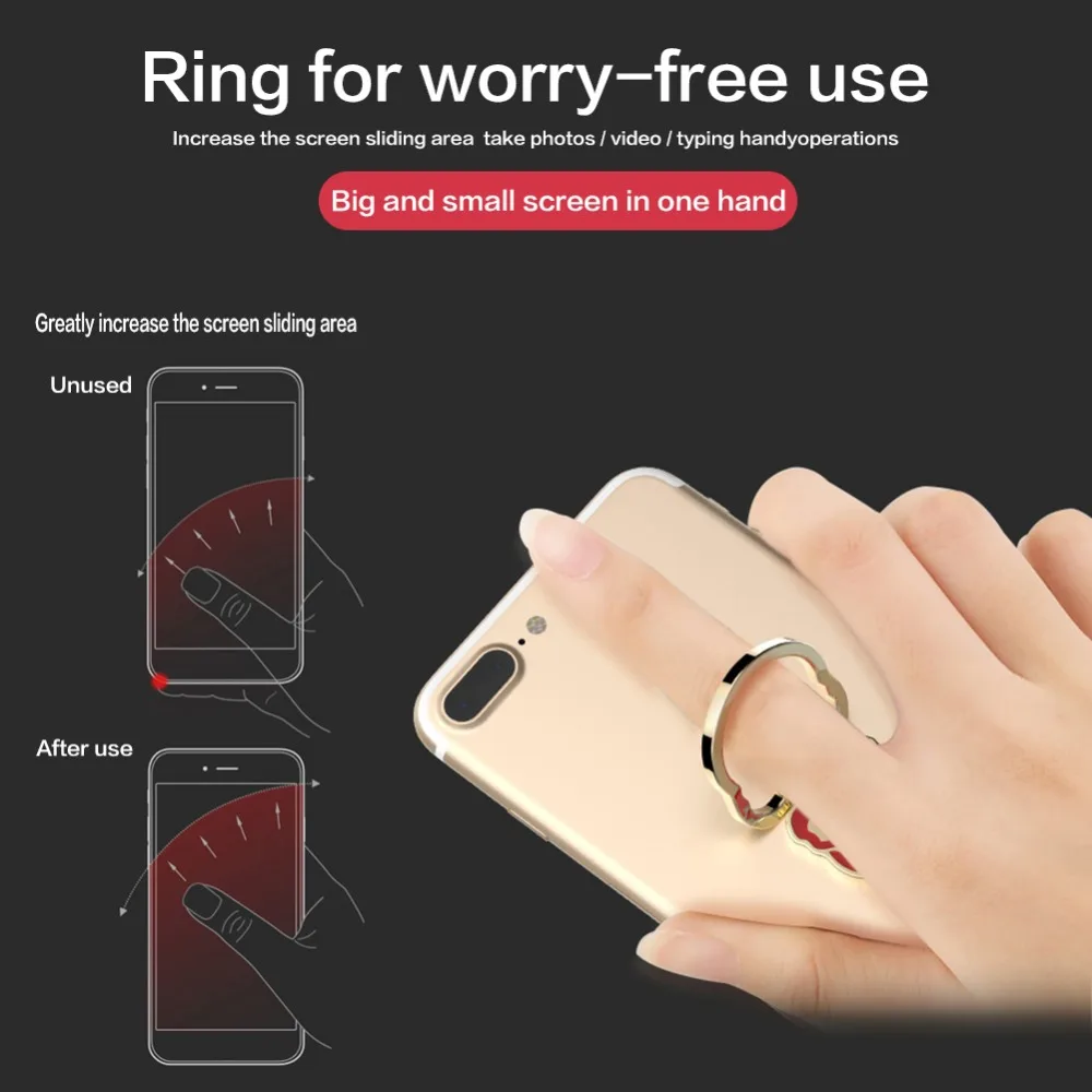 Innovative Skull Shape Mobile Phone Ring Holder 360 Rotation Adjustable Metal Cell Phone Finger Ring Holder for Samsung J25
