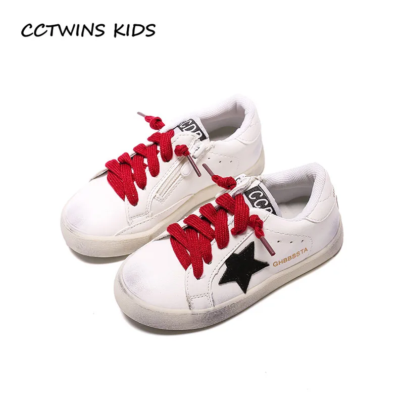 

CCTWINS KIDS 2018 Spring Boy Fashion Star Pu Leather Trainer Children Casual Shoe Baby Girl Sport Sneaker Black F2164