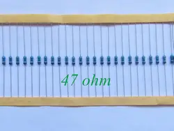 100 шт. 1/4 Вт Металл резистор 47 Ом 47R +/-1% соответствует rohs, не содержит свинец в наличии