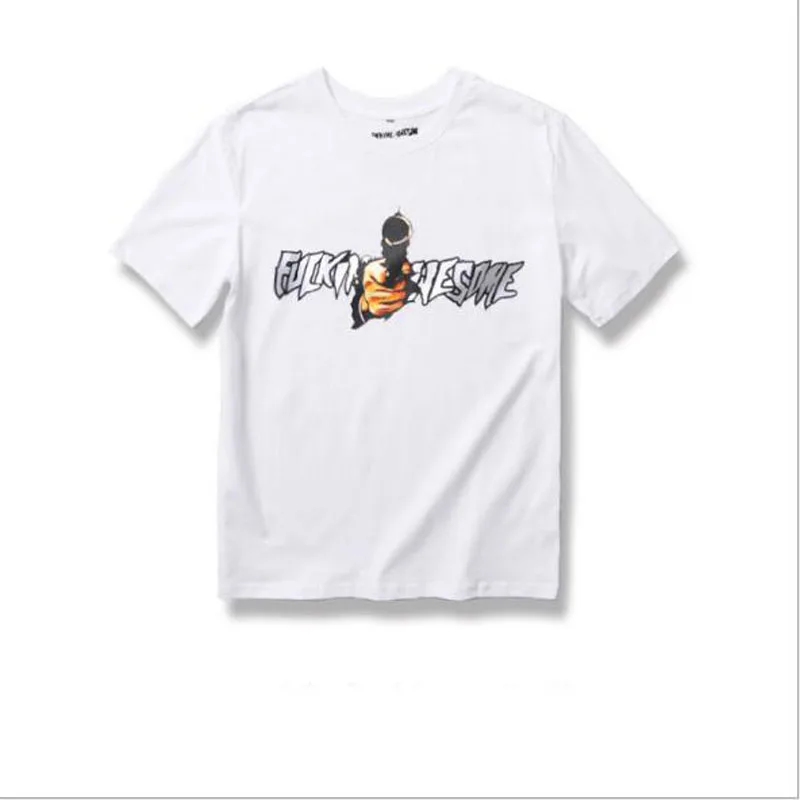 Футболка Мужчины Печать Блузки Уличная Brand Clothing Мода Мужская Спортивная Для