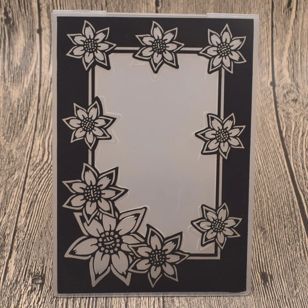 

Flowers Frame Plastic Embossing Folders DIY Scrapbooking Card Making Paper Embossing Craft Template