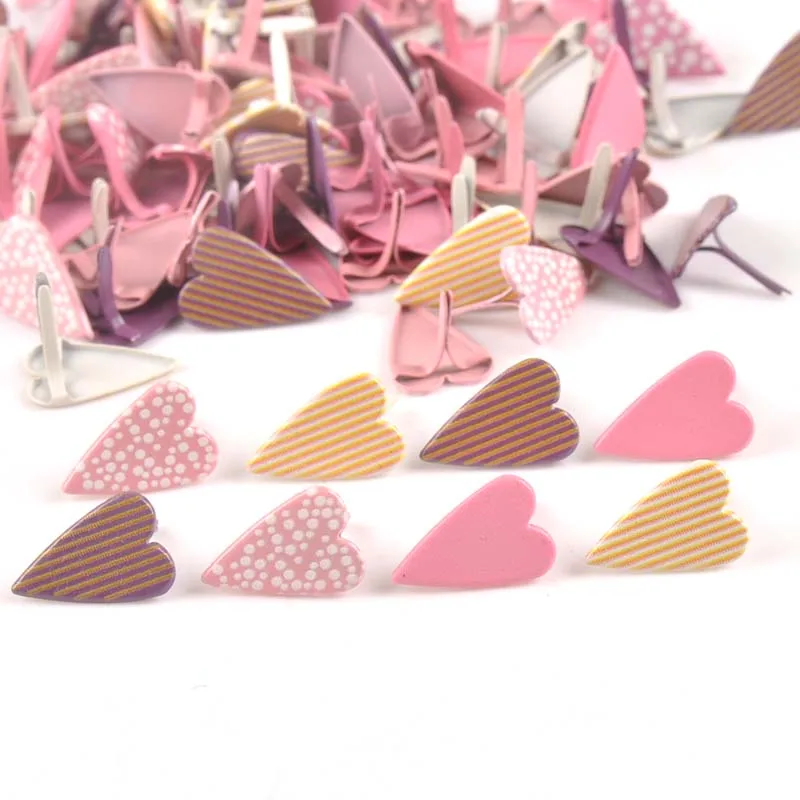 Description Picture 4 of item11x16mm Mix Pattern Heart Brads For DIY Metal Craft Handcraft Decoration Embellishments For Scrapbooking Accessories 20pcs C2580