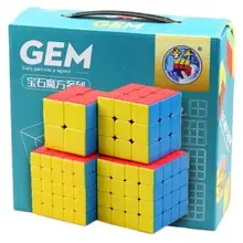 Cuberspeed ShengShou драгоценный камень 4 магических кубиков комплект-2x2 3x3 4x4 5x5 Stickerless Cube