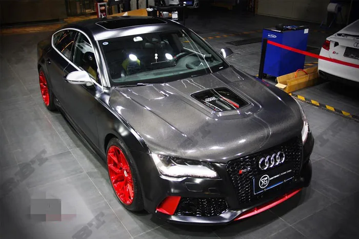 11-14 AUDI A7 S7 RS7 TSC STYLE CARBON Fiber Glass Hood(4)